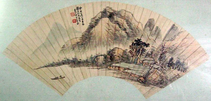 山水扇面